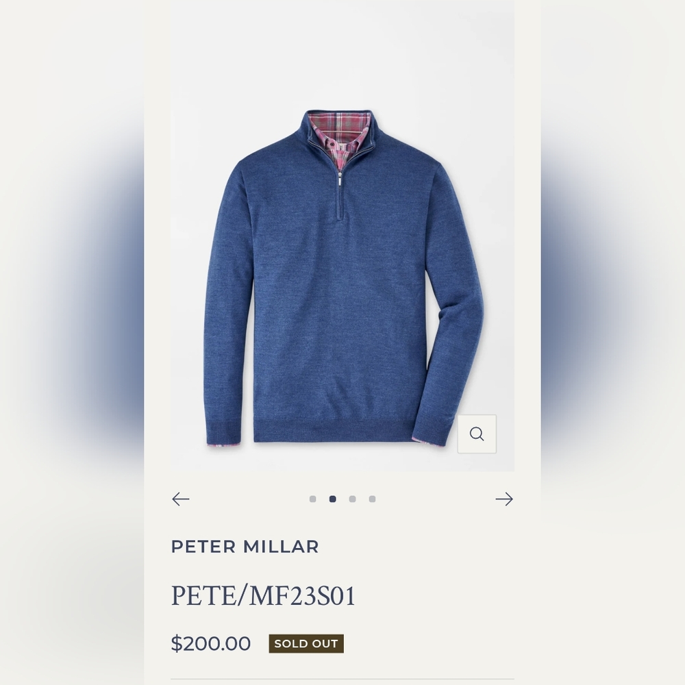 NWT, Autumn Crest Merino Sweater, Quarter Zip. Sz Large